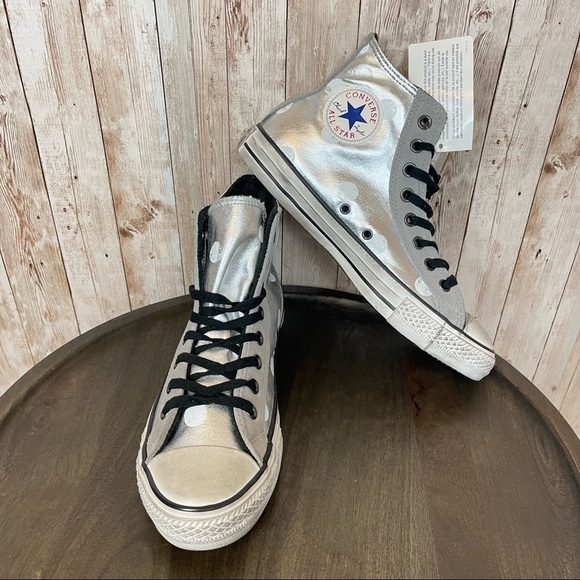 Converse CTAS Hi Metallic Polka Dot Sneaker Size 9.5 Women - Picture 1 of 9